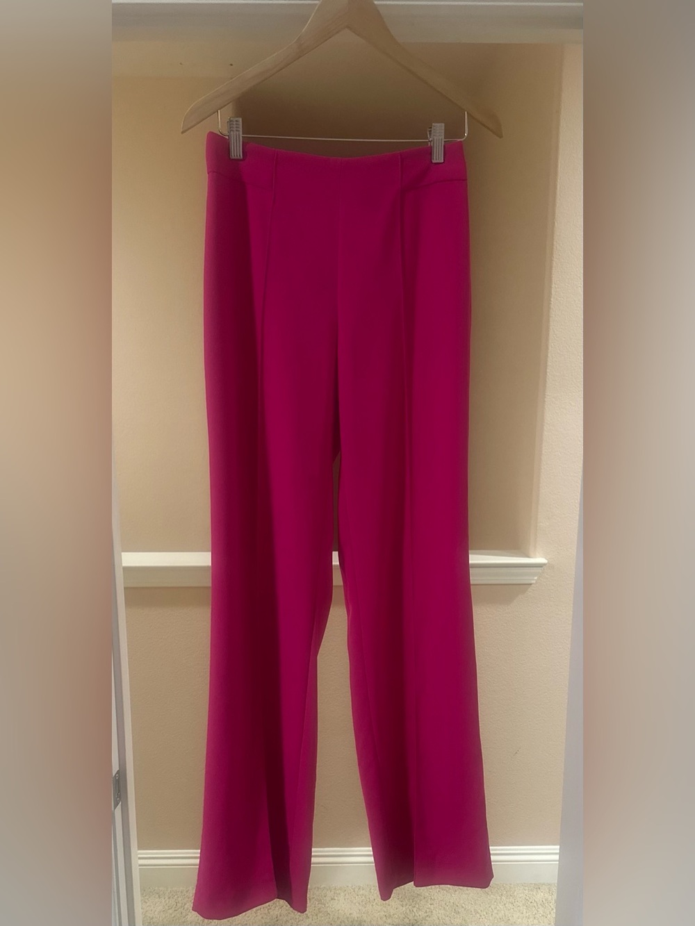 NWT Women’s ZARA Pants Trousers Long HOT PINK Fuchsia Career Work Pants Barbie S